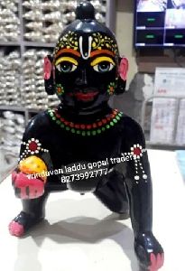 Black Brass Laddu Gopal Statue