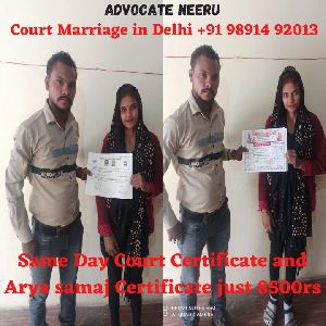 Same day court marriage in Delhi