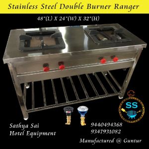 Stainless Steel Double Burner Range