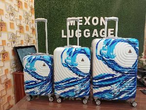 Printed trolley suitcase