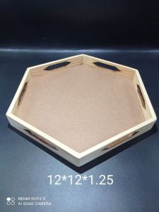 Pinewood Hexagonal Tray