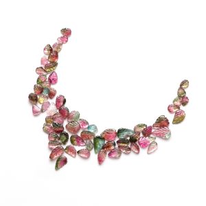 watermelon Tourmaline Leaf Gemstone