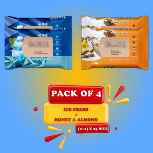 4 Pcs Combo Pack Ice & Honey Facial Wipes