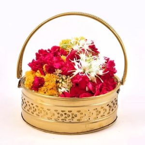 Brass Pooja Flower Basket