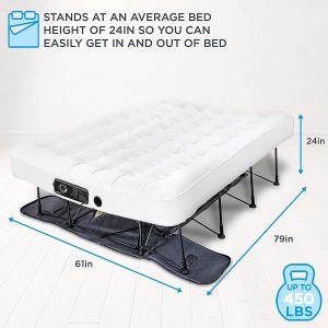 Ivation EZ-Bed Air Mattress with Frame and Rolling Case