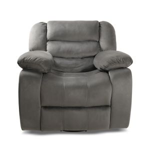 Velvet Lucas Swivel Recliner Sofa in Carbon Grey Colour