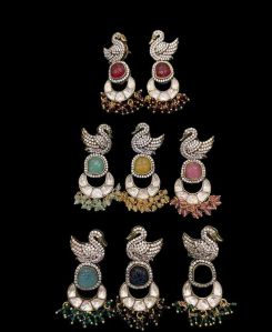 Designer Multicolor Brass Earrings
