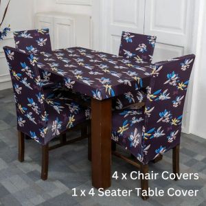 DivineTrendz Exclusive - Floral Print Elastic Chair Table Covers