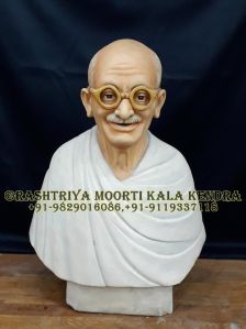 24 Inch White Marble Mahatma Gandhi Statue