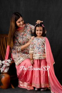 mother daughter cotton combo suit