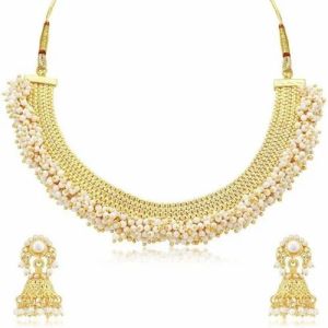 Golden Pearl Necklace Set