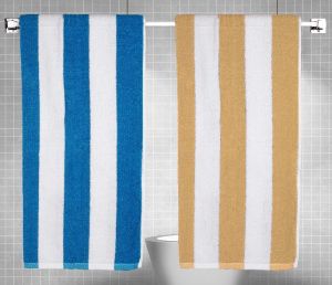 rekhas premium dual color blue white beige white color cotton pool towel