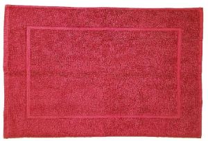 Rekhas Terry Cotton Bath Mat Hotel 690 gsm Red