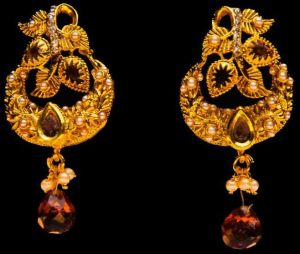 Party Wear Gold Plated Kundan Earrings