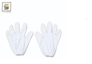 White Hosiery Hand Gloves