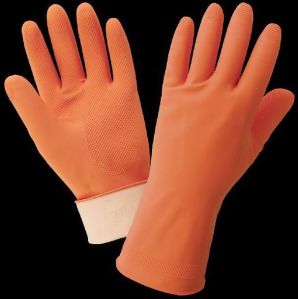 Latex Flocklined Rubber Gloves