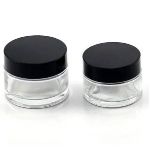 Transparent Glass Cream Jar