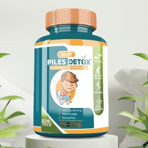 Divya Shree Piles Detox Capsule-Piles Pain Relief-Shrinks Piles Masses-Fissure and Fistula-Piles Stop 60 Capsule, Jeevan Care Ayurveda