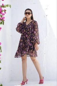 Printed Short Western Dress