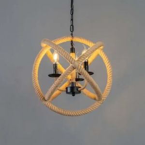 Iron rope light pendant