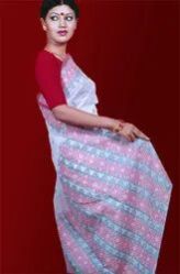 White Cotton Dacaai Saree