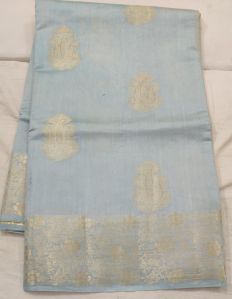 Sky Blue Matka Silk Saree