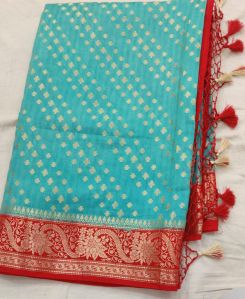 Turquoise Matka Silk Saree