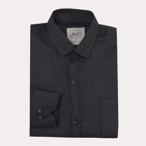 Mens Cotton Black Dot Print Shirt