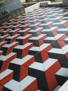 v shape 3d design inter lock tile