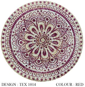 TEX 1014 Red Round Jute Rug