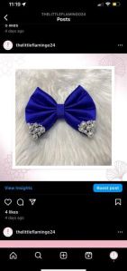 Blue color handmade hair bow