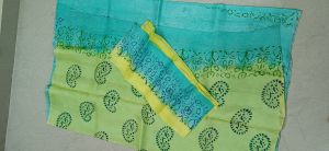 Uppada jute material sarees with blouse piece