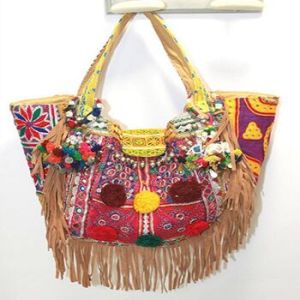 LEATHER FRING HAND BAG