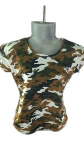 Ladies Military Print Top