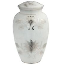 White Enamel Cremation Urn