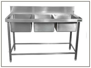 Three Sink Dish Washing Unit