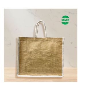 BBGRO Eco Friendly Jute Unisex Vegetable Grocery Travel Shopping Tote Bag for Office Tiffin Lunch an