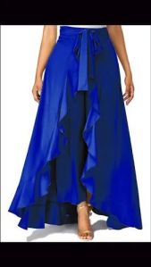 Designer long ruffle Plazo skirt