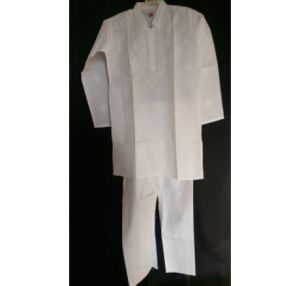 KIA WHITE COTTON KURTA PAJAMA SET FOR KIDS