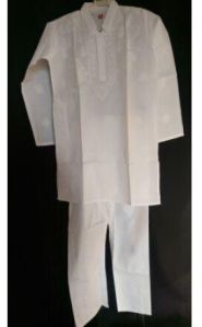 KIA WHITE COTTON KURTA PAJAMA SET FOR KIDS AGE 8 YRS