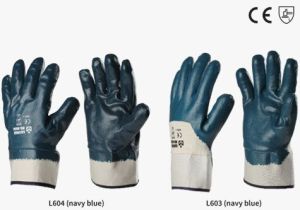 Nitrile Heavy Coated Gloves with Safety Cuff (Safe Man)