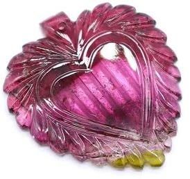 Pink Tourmaline Leaf Pendant