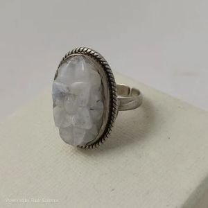 Moonstone Carved Finger Ring