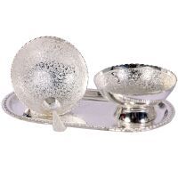 Saucer Set, Serving Tray In German Silver
