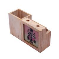 Wooden Card And Pen Holder