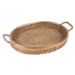 Round Shaped Cane Serving Tray