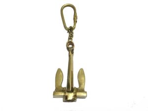 Nautical Brass Anchor Keychain