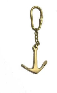 Ship Anchor Keychain-Brass Metal