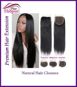 Natural Hair Closures - HairShopee Remy Indian Human Hairs