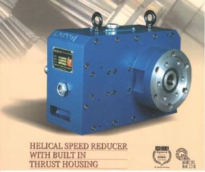 Helical Speed Reducer with Built-In Thrust Housing